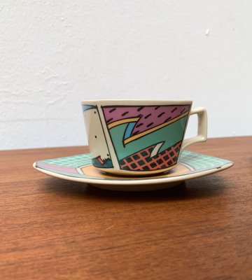 Postmodern Flash One Series Coffee Service Plates, Cups, Saucers by Dorothy Hafner for Rosenthal, 1980s, Set of 6-UAH-1313813