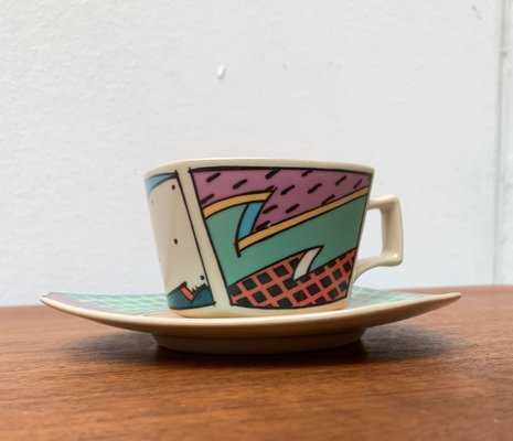 Postmodern Flash One Series Coffee Service Plates, Cups, Saucers by Dorothy Hafner for Rosenthal, 1980s, Set of 6-UAH-1313813