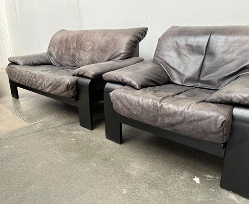 Postmodern German Brutalist Lounge Armchairs and Sofa by Rolf Benz for Musterring, 1990s, Set of 3-UAH-1618112