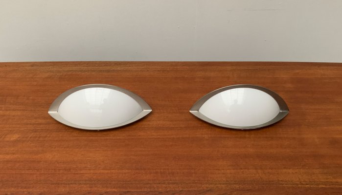 Postmodern German Space Age Wall Lamps from Glashütte Limburg, Set of 2-UAH-1122394