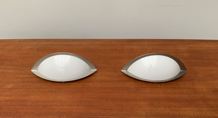 Postmodern German Space Age Wall Lamps from Glashütte Limburg, Set of 2-UAH-1122394