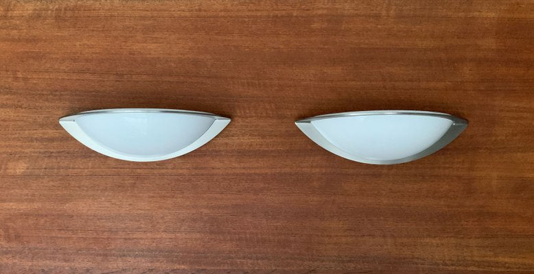 Postmodern German Space Age Wall Lamps from Glashütte Limburg, Set of 2-UAH-1122394