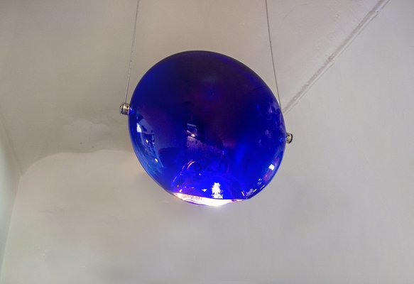 Postmodern Glass Ceiling Lamp from Saporiti Italia, 1980s-VCV-1273986