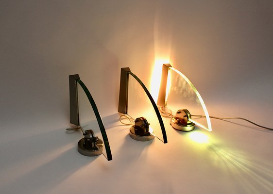 Postmodern Halogen Glass and Stainless Steel Sconce, 1990s-NB-770450