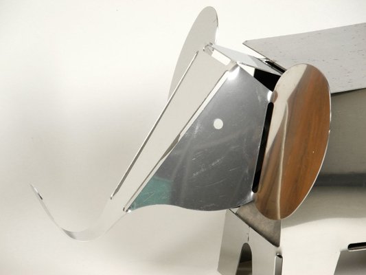 Postmodern Heavy Metal Chrome Elephant Floor Lamp, 1980s-RR-678550