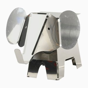 Postmodern Heavy Metal Chrome Elephant Floor Lamp, 1980s-RR-678550