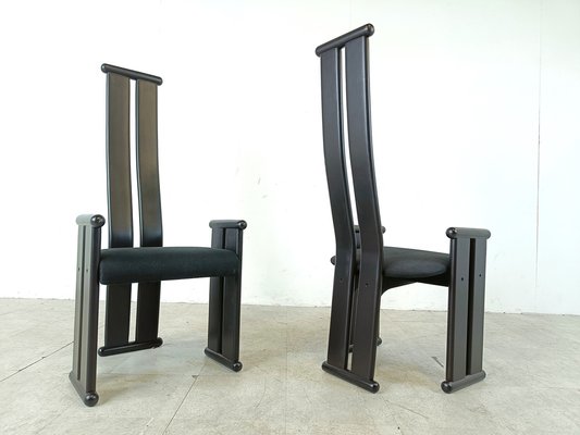 Postmodern High Back Dining Chairs, 1970s, Set of 6-IRH-1816571