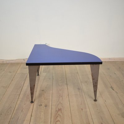 Postmodern Italian Blue, Silver, and Black Coffee Table, 1980s-FB-586510