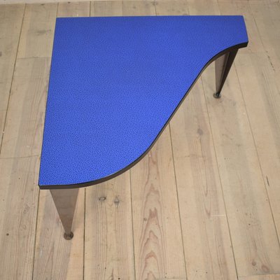 Postmodern Italian Blue, Silver, and Black Coffee Table, 1980s-FB-586510