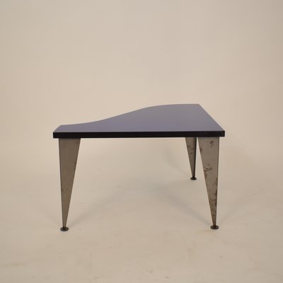 Postmodern Italian Blue, Silver, and Black Coffee Table, 1980s-FB-586510