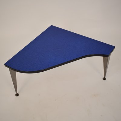 Postmodern Italian Blue, Silver, and Black Coffee Table, 1980s-FB-586510