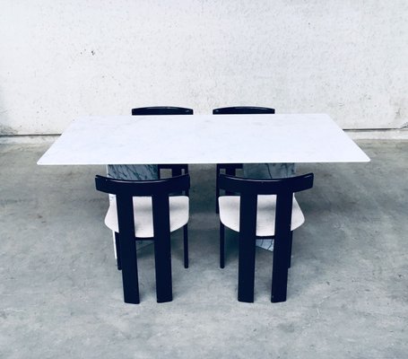 Postmodern Italian Carrara Marble Dining Table, 1970s-RQV-937572