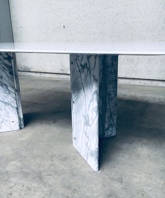 Postmodern Italian Carrara Marble Dining Table, 1970s-RQV-937572