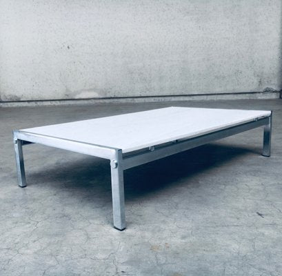 Postmodern Italian Carrara Marble Low Coffee Table, 1970s-RQV-1334099