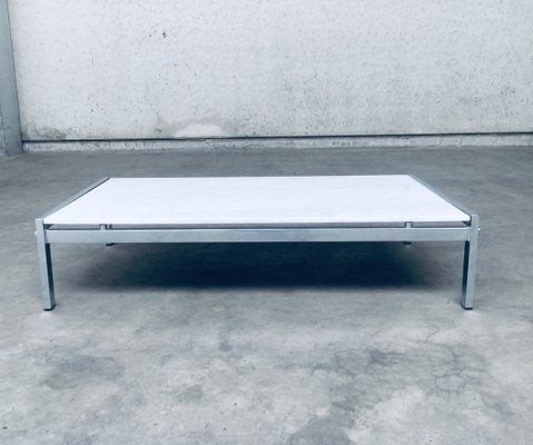 Postmodern Italian Carrara Marble Low Coffee Table, 1970s-RQV-1334099