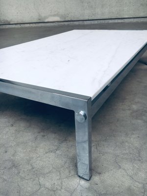 Postmodern Italian Carrara Marble Low Coffee Table, 1970s-RQV-1334099