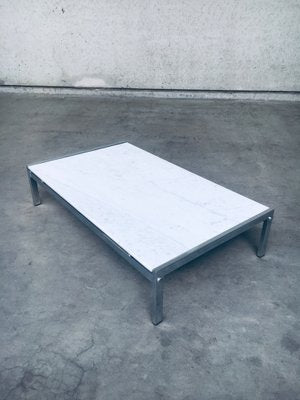 Postmodern Italian Carrara Marble Low Coffee Table, 1970s-RQV-1334099