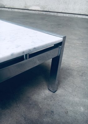 Postmodern Italian Carrara Marble Low Coffee Table, 1970s-RQV-1334099