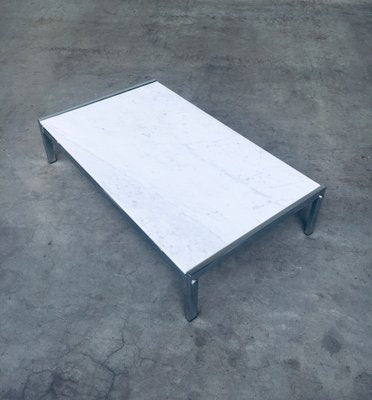 Postmodern Italian Carrara Marble Low Coffee Table, 1970s-RQV-1334099