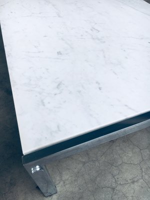 Postmodern Italian Carrara Marble Low Coffee Table, 1970s-RQV-1334099