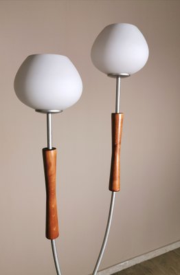 Postmodern Italian Cherry, Opal & Glass Floor Lamp, 1990s-ZST-882610