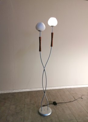 Postmodern Italian Cherry, Opal & Glass Floor Lamp, 1990s-ZST-882610