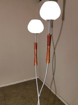 Postmodern Italian Cherry, Opal & Glass Floor Lamp, 1990s-ZST-882610