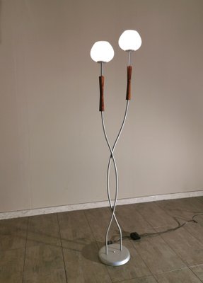 Postmodern Italian Cherry, Opal & Glass Floor Lamp, 1990s-ZST-882610