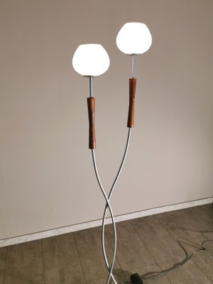 Postmodern Italian Cherry, Opal & Glass Floor Lamp, 1990s-ZST-882610