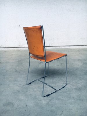 Postmodern Italian Design Leather Dining Chair Set by Segis, 1990s, Set of 7-RQV-1094433