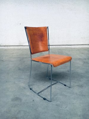 Postmodern Italian Design Leather Dining Chair Set by Segis, 1990s, Set of 7-RQV-1094433