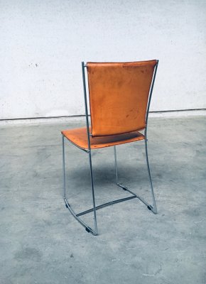 Postmodern Italian Design Leather Dining Chair Set by Segis, 1990s, Set of 7-RQV-1094433