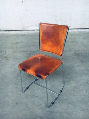 Postmodern Italian Design Leather Dining Chair Set by Segis, 1990s, Set of 7-RQV-1094433