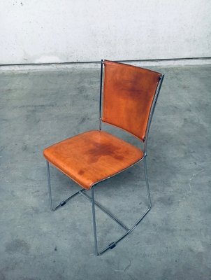 Postmodern Italian Design Leather Dining Chair Set by Segis, 1990s, Set of 7-RQV-1094433