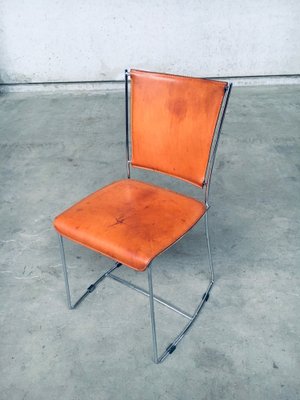 Postmodern Italian Design Leather Dining Chair Set by Segis, 1990s, Set of 7-RQV-1094433