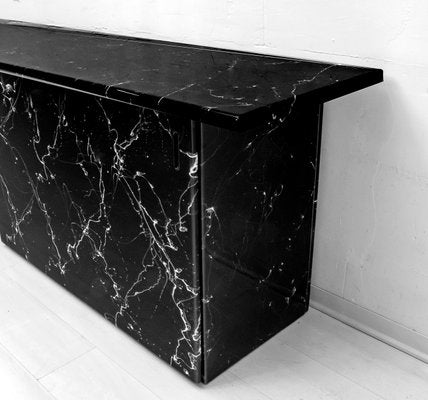 Postmodern Italian Lacquered Wood and Black Marble Sideboard, 1980s-FER-635654