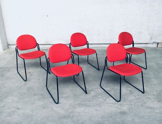 Postmodern Italian Stacking Chair Set from Talin, 1980s, Set of 5-RQV-897108