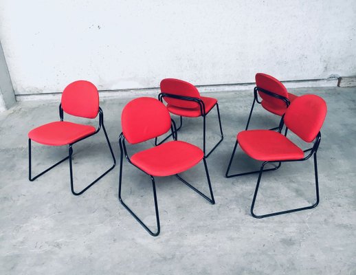 Postmodern Italian Stacking Chair Set from Talin, 1980s, Set of 5-RQV-897108