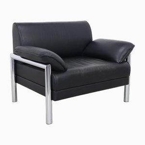 Postmodern Lounge Chair in Chrome and Leather, 1980s-RZV-1787848