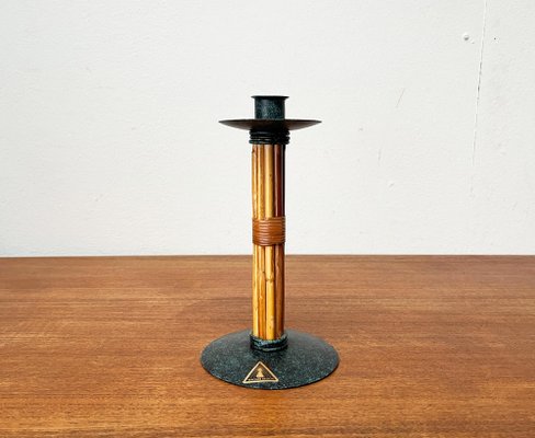 Postmodern Metal & Bamboo Candleholder from Wagner Design-UAH-1797479