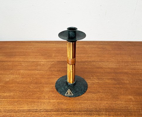 Postmodern Metal & Bamboo Candleholder from Wagner Design-UAH-1797479