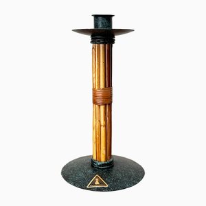 Postmodern Metal & Bamboo Candleholder from Wagner Design-UAH-1797479