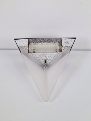 Postmodern Metal & Glass Wall Lamp, Italy, 1980s-AXJ-2027128