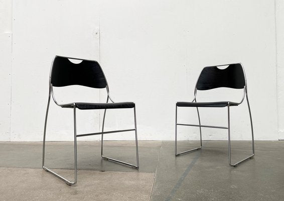 Postmodern Minimalist Stacking Chairs, 1980s, Set of 2-UAH-1731892