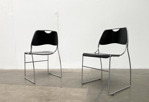 Postmodern Minimalist Stacking Chairs, 1980s, Set of 2-UAH-1731892