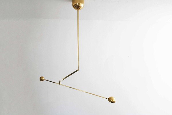 Postmodern Minimum Brass Balancing Counterweight Lamp, 1980s-FJP-1779804