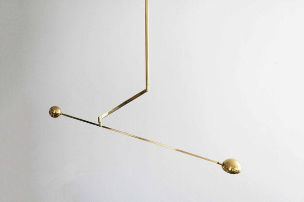 Postmodern Minimum Brass Balancing Counterweight Lamp, 1980s-FJP-1779804