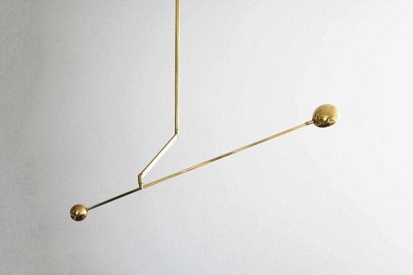 Postmodern Minimum Brass Balancing Counterweight Lamp, 1980s-FJP-1779804