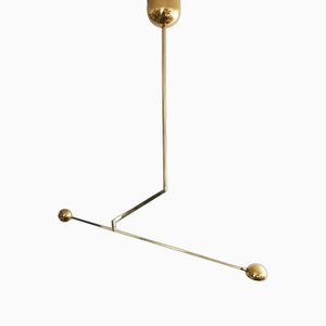 Postmodern Minimum Brass Balancing Counterweight Lamp, 1980s-FJP-1779804