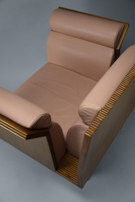 Postmodern Neo Eclectic Wood and Leather Lounge Chair from Busnelli, 1983-IEI-1736283